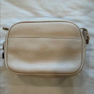 White Textured Crossbody Bag with Minimalist Design